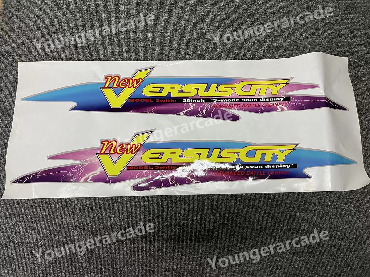 REPRO Sega New Versus City Cabinet Stickers Side Artset Arcade Game Machine Part