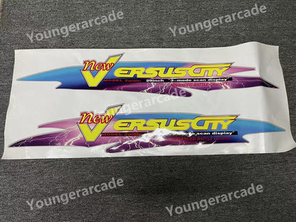 REPRO Sega New Versus City Cabinet Stickers Side Artset Arcade Game Machine Part