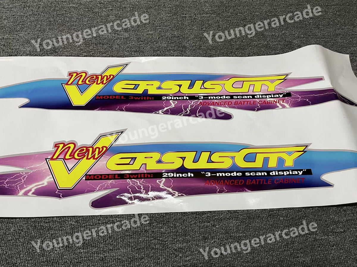 REPRO Sega New Versus City Cabinet Stickers Side Artset Arcade Game Machine Part