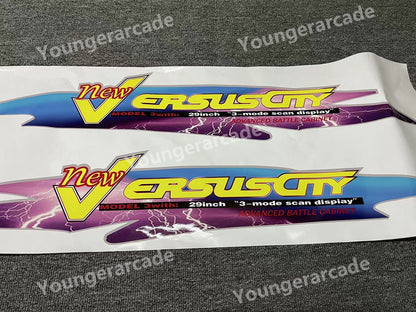 REPRO Sega New Versus City Cabinet Stickers Side Artset Arcade Game Machine Part