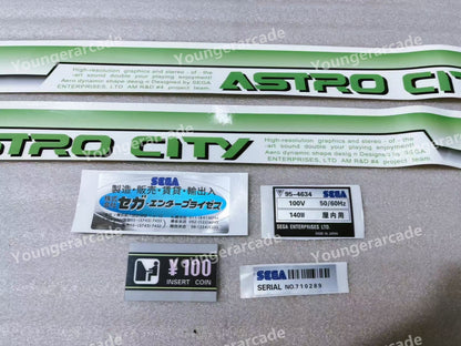 REPRO Sega Astro City Cabinet Stickers Side Artset Arcade Game Machine Part